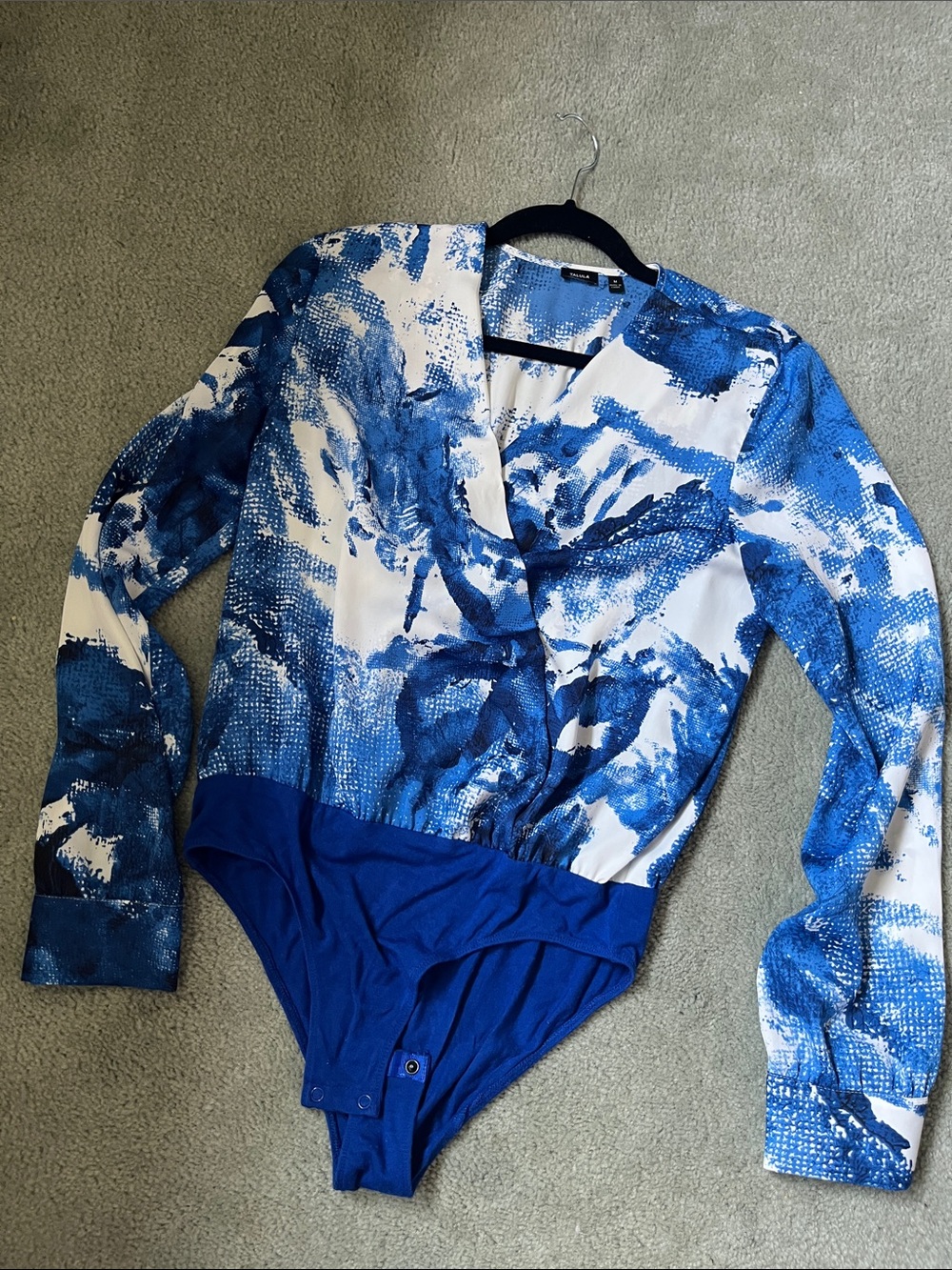 Talula Blue Abstract Print Bodysuit